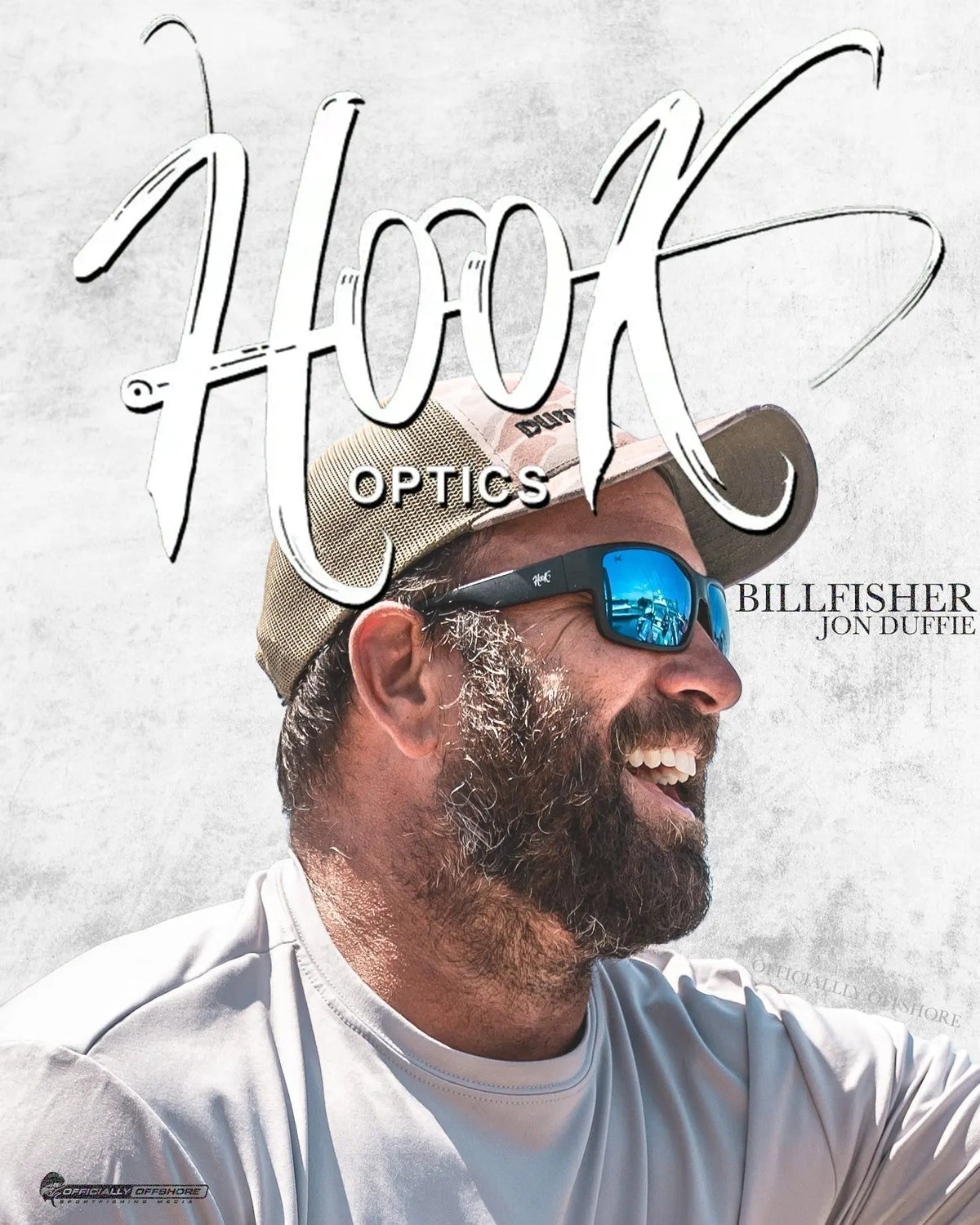 Captin Jon Duffie wearing hook optics billfisher sunglasses