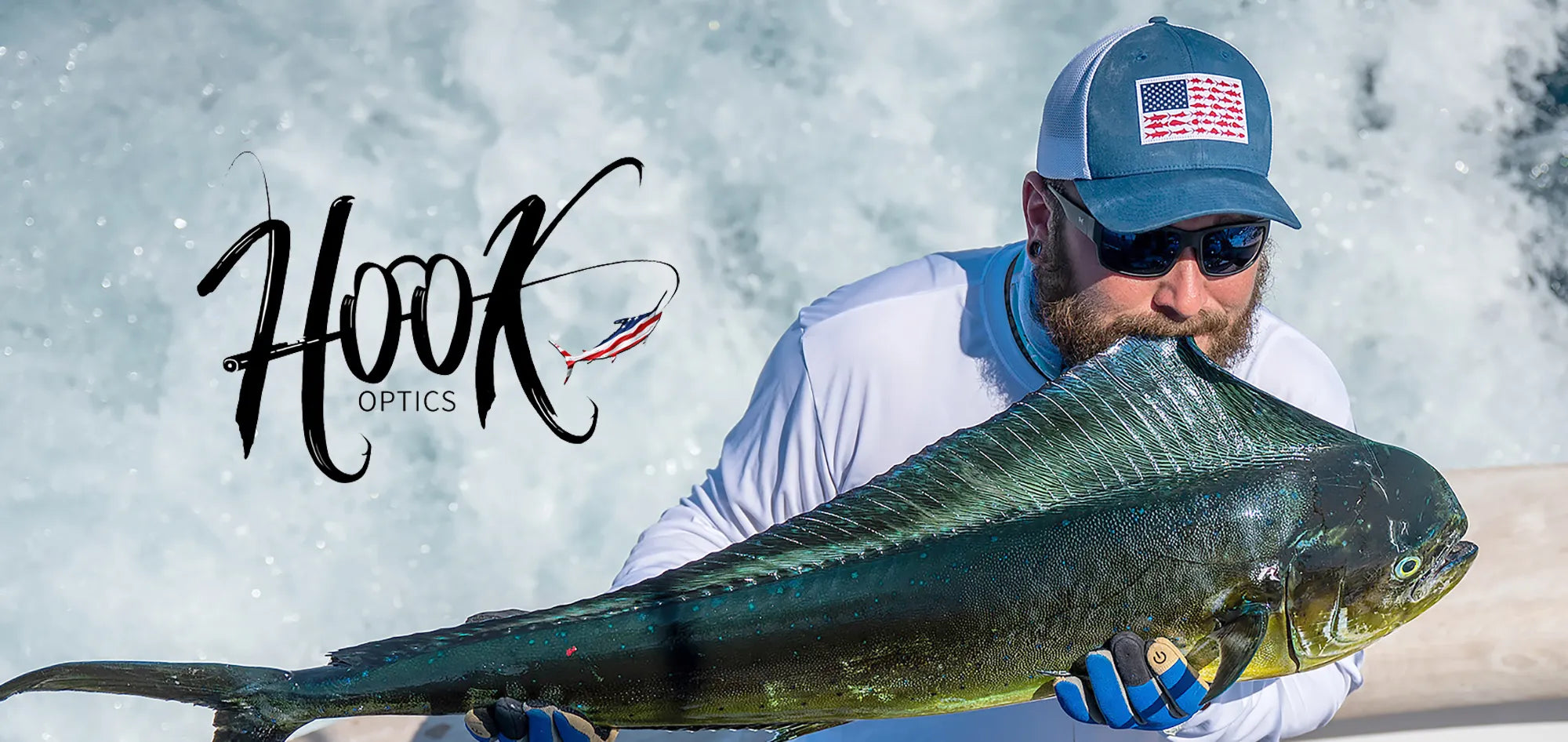 man holding a mahi wearing hookoptics sunglasses
