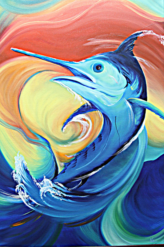 Colorful Marlin Painting